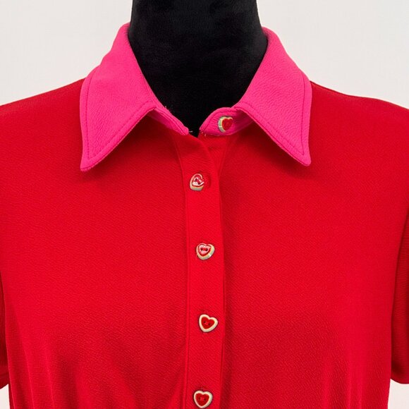 Smak Parlour Dress‎ Womens L Heart Rainbow Smocked Waist Lolita Babydoll Puff - Picture 5 of 7